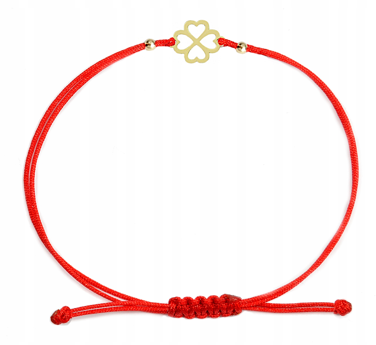 Zlatý náramek na provázku čtyřlístek pr.585