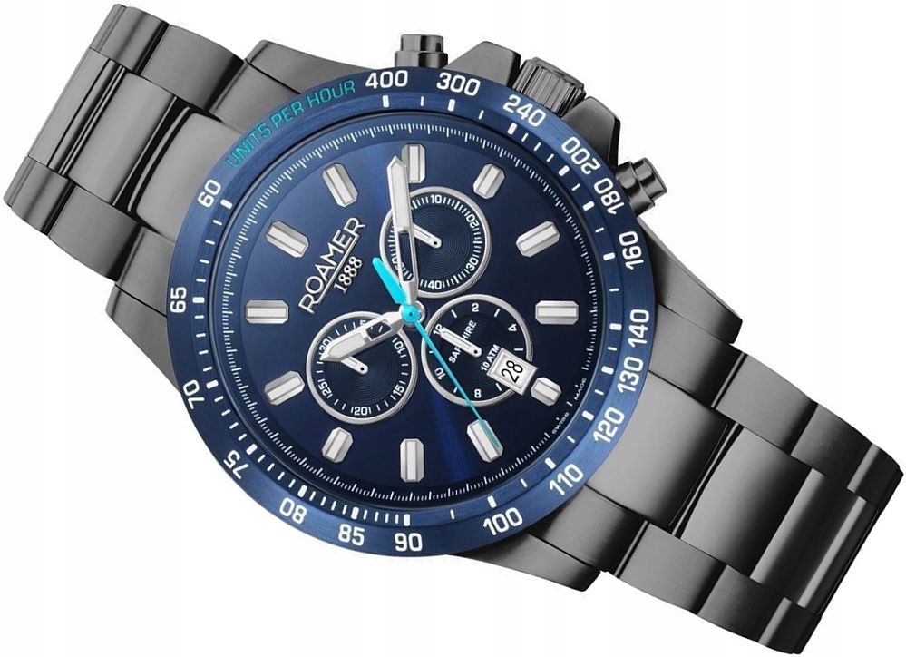 Pánské Hodinky Roamer Rimini Chrono Modro-černé Chrono Swiss Made Box