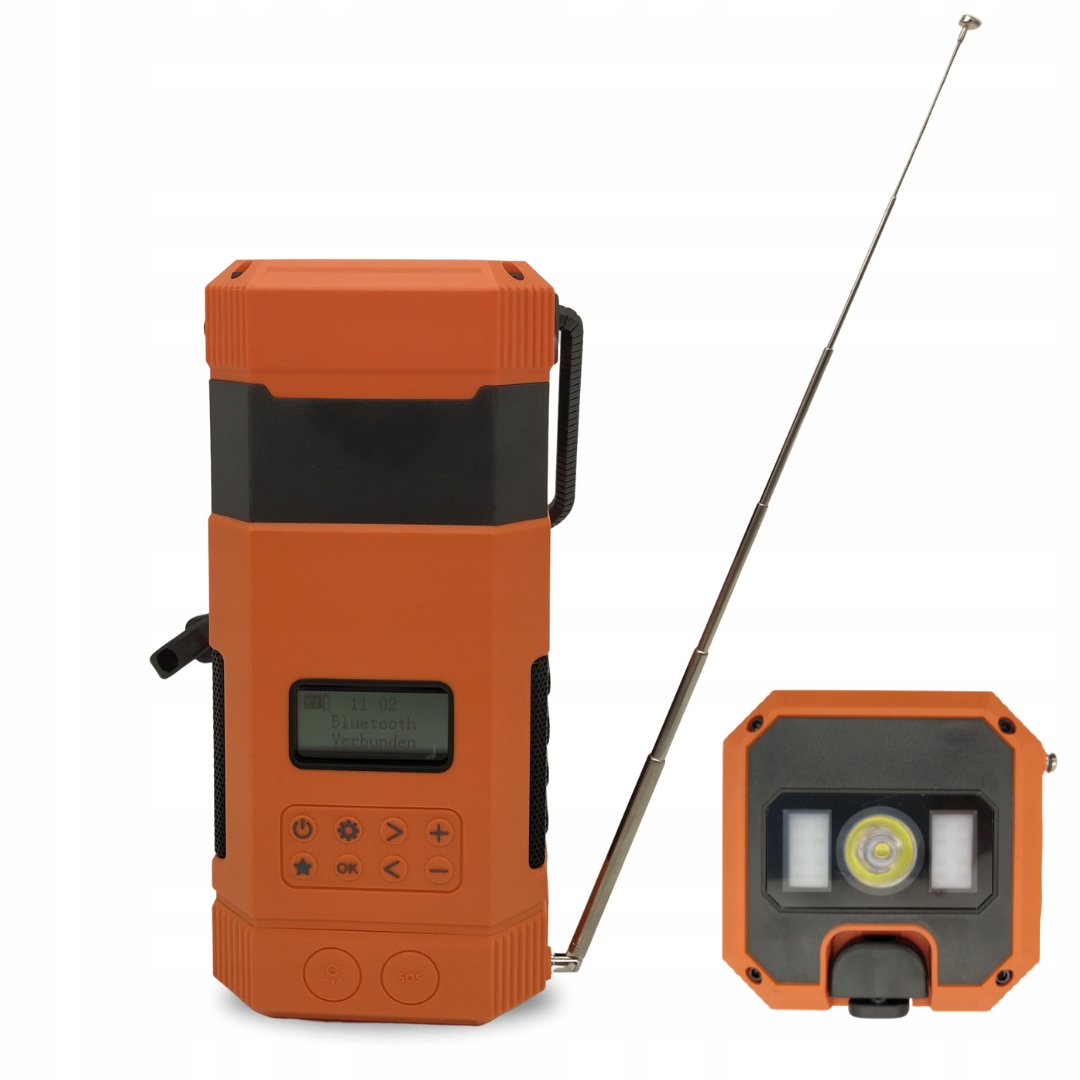 BIVACC MOCNE RADIO BLUETOOTH LED USB POWERBANK 5000mAh 114 FM/DAB+ Zasilanie sieciowo-bateryjne