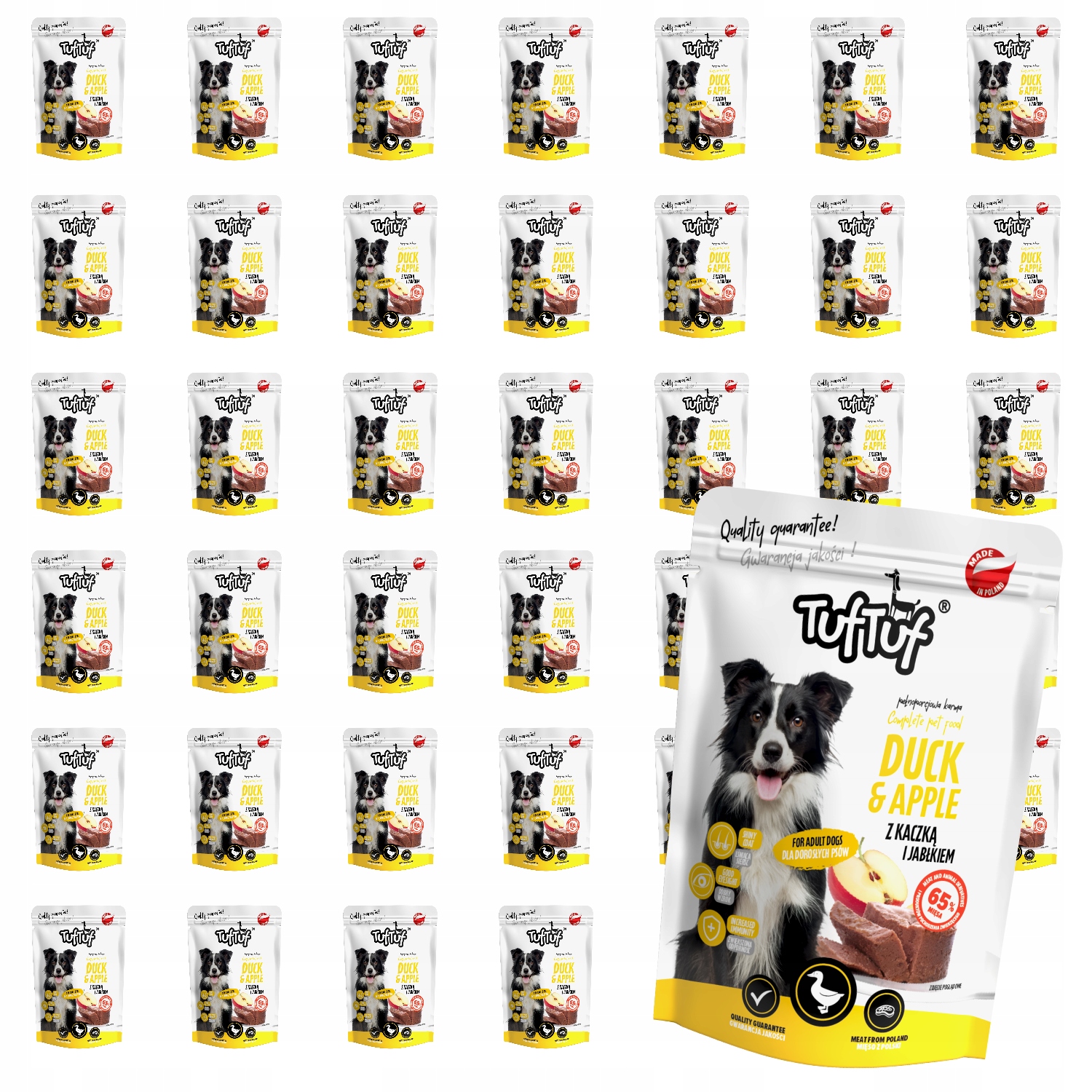 Levně Vlhké Krmivo Pro Psa TufTuf Sáček Mletá Kachna S Jablkem 40 x 300 g