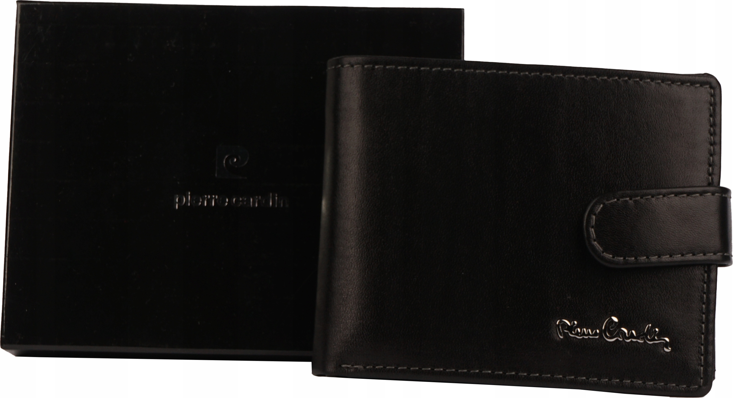 Pierre Cardin Originální černá pánská kožená peněženka s velkým Rfid zabezpečením