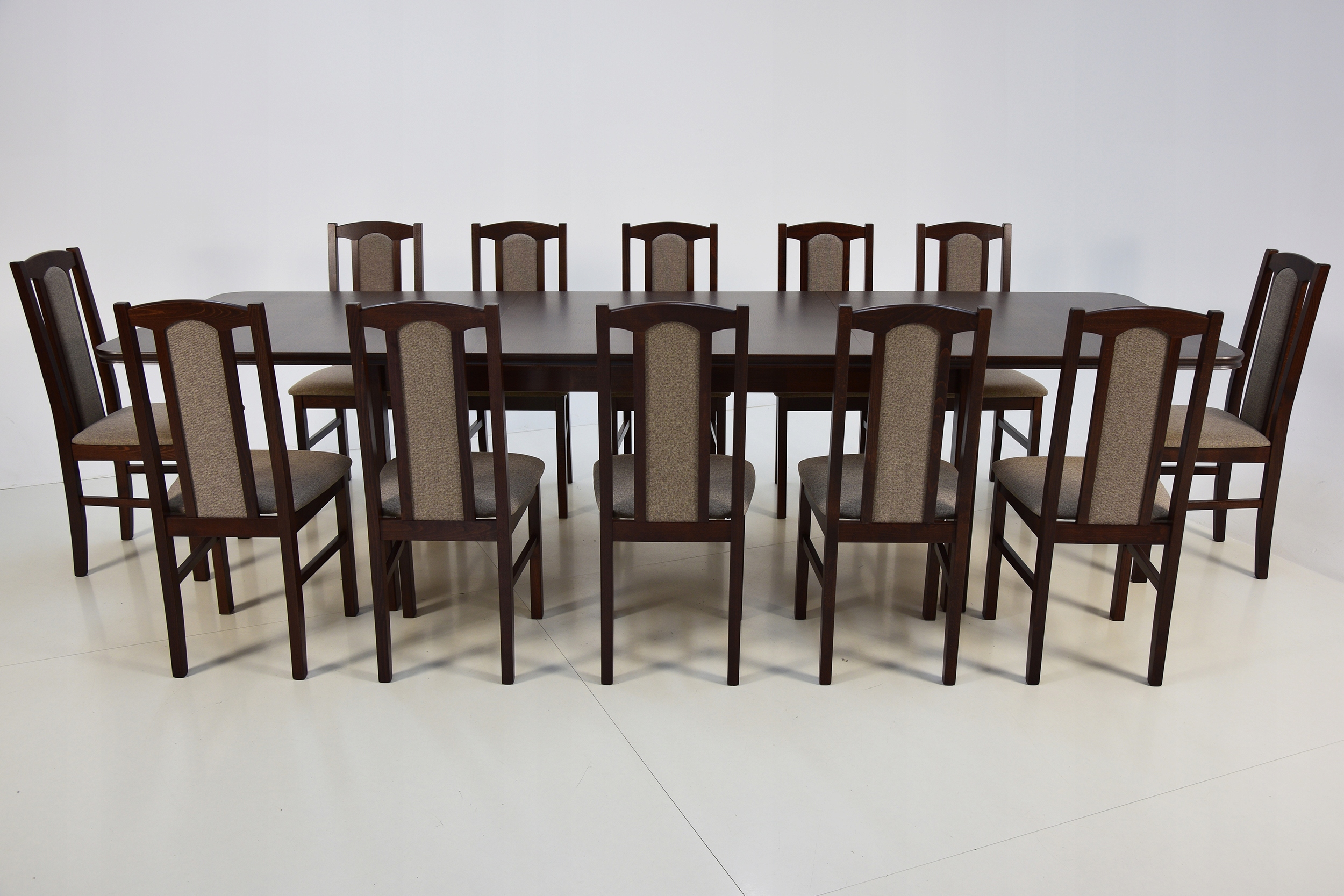 STÓŁ okleina 100x200/300 + 10 x krzesło ORZECH Kolor korpusu stołu orzech