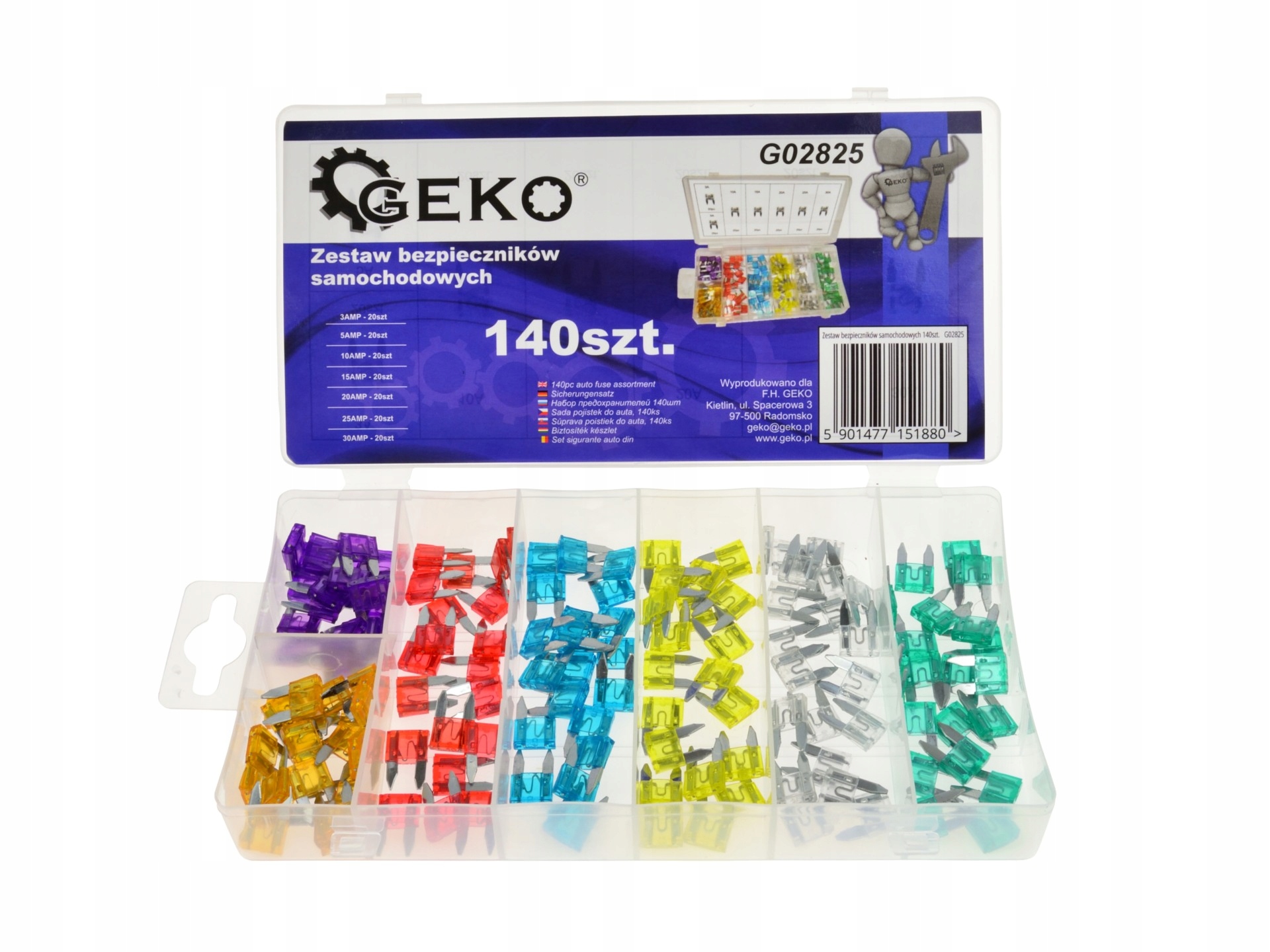 

Bezpieczniki Samochodowe Zestaw 140 Sz Mini 3A-30A