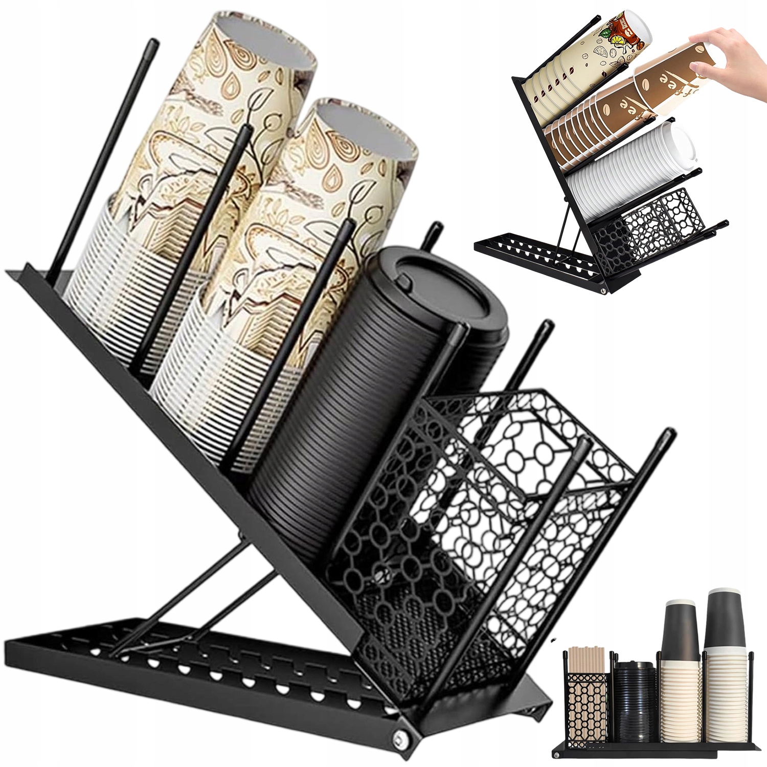 Levně Organizér Na Hrnky Kovový Do Kanceláře Kavárny Baru Domu, Vysoká Kvalita