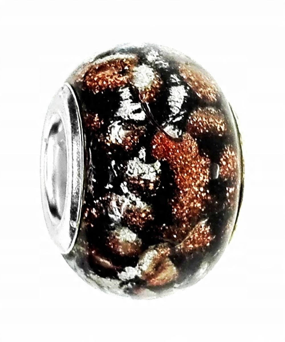 

Zawieszka beads czarna ze świecącym piaskiem