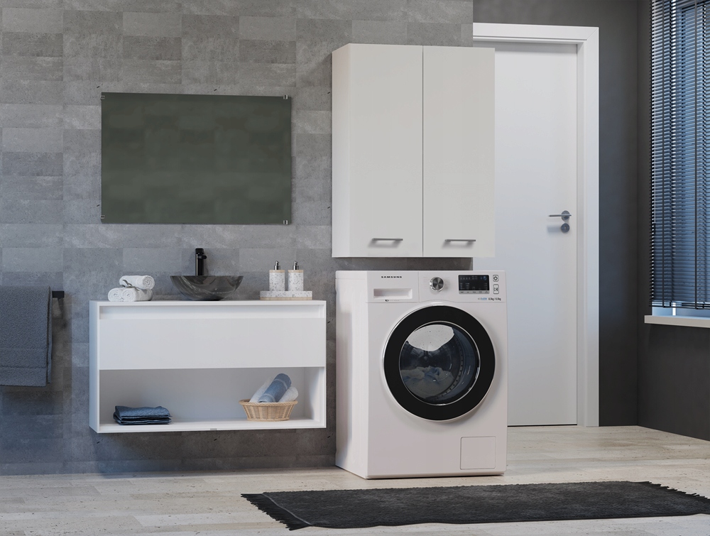 SZAFKA ŁAZIENKOWA NAD PRALKE 60 BIEL REGAŁ SŁUPEK Kolekcja -