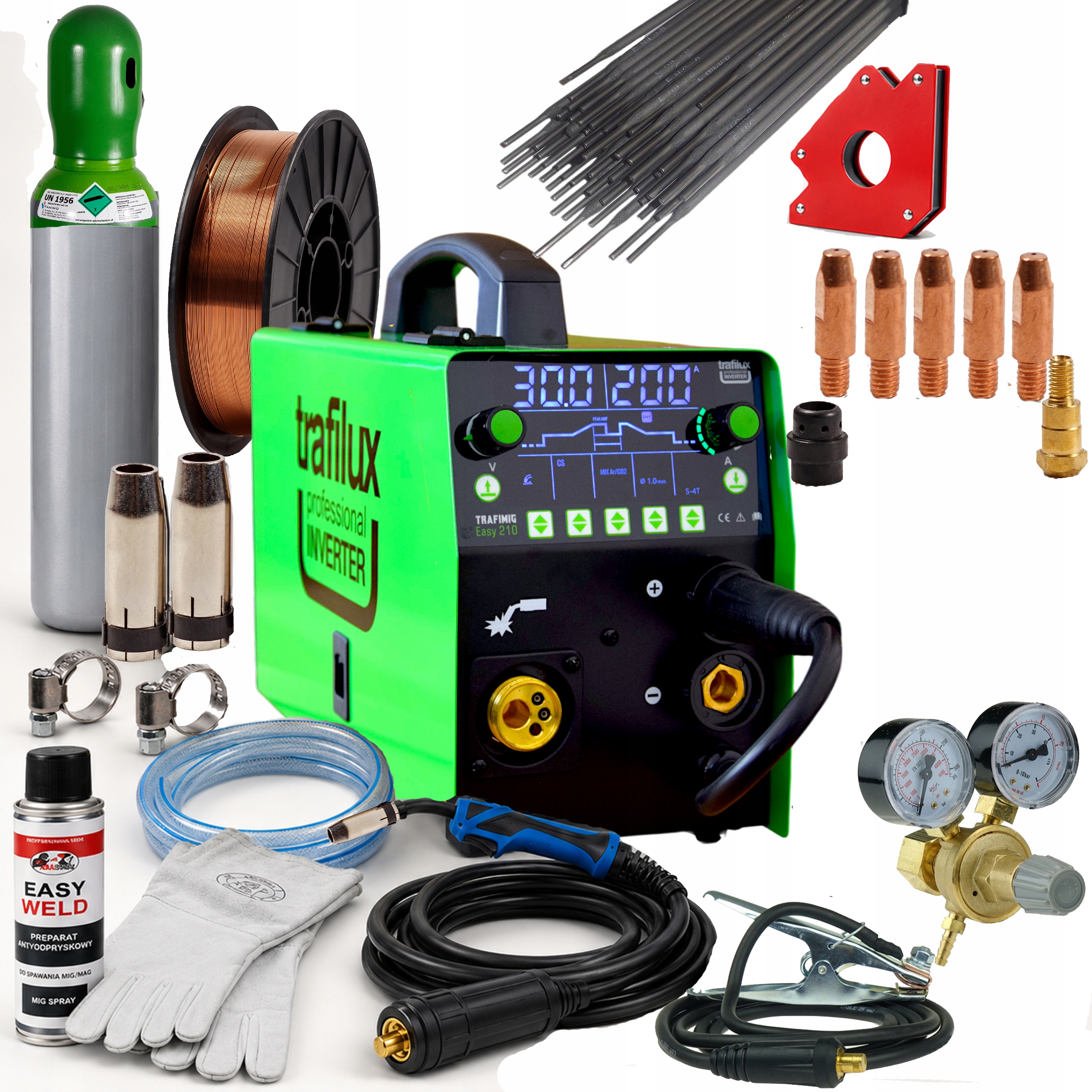 Svářečka Trafilux Trafimig 210 Easy Dual Puls Sada 3