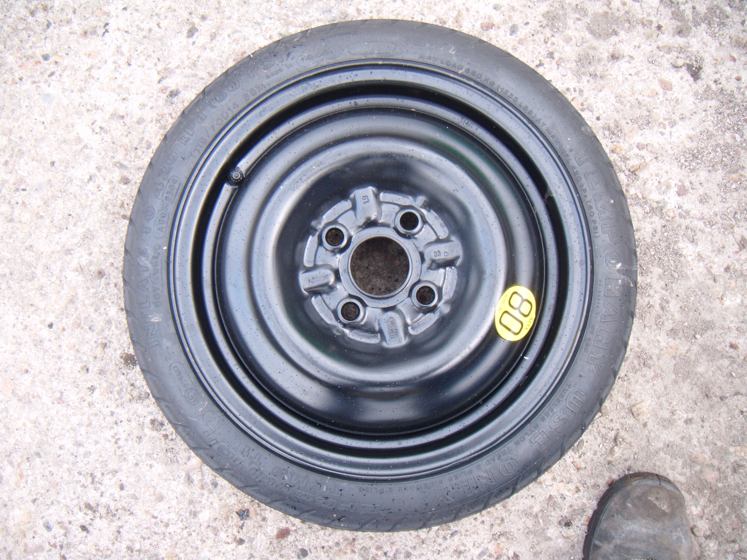 TOYOTA YARIS I 1 DOJAZDÓWKA KOŁO DOJAZDOWE ZAPASOWE 14 4x100