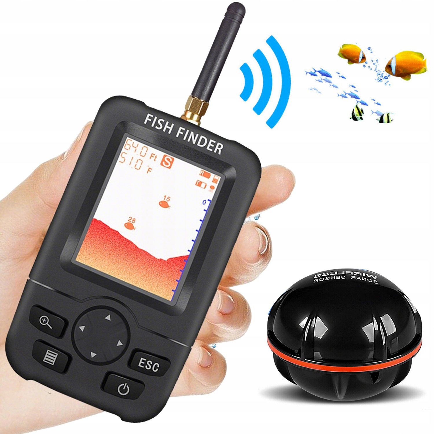 Echosonda Bezprzewodowy Wykrywacz Ryb Sonar Do Jezior I Rzek