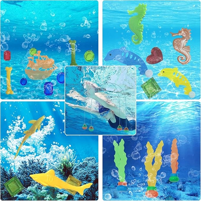 ZESTAW ZABAWEK DO NURKOWANIA DLA DZIECI 31 ELEMENTÓW Wiek dziecka 3 lata +