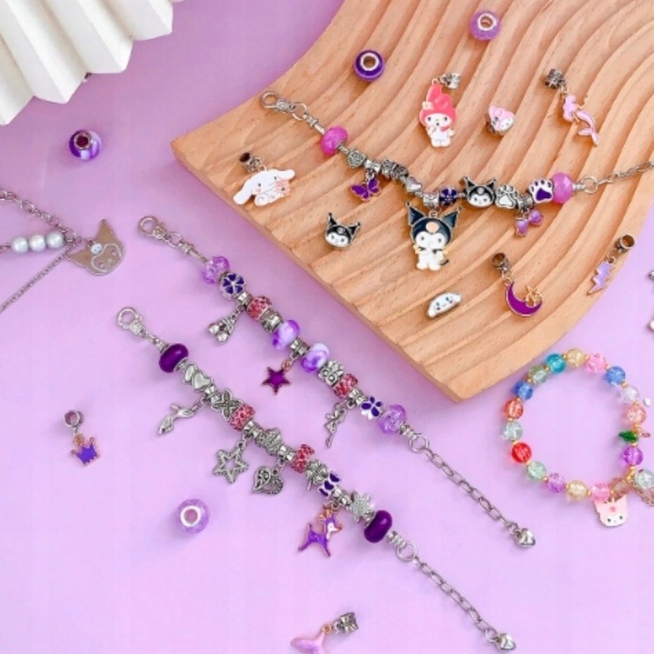 ZESTAW KUROMI KORALI KIELEMENTY ROBIENIE BRANSOLETEK BIŻUTERII CHARMS Szerokość produktu 10 cm