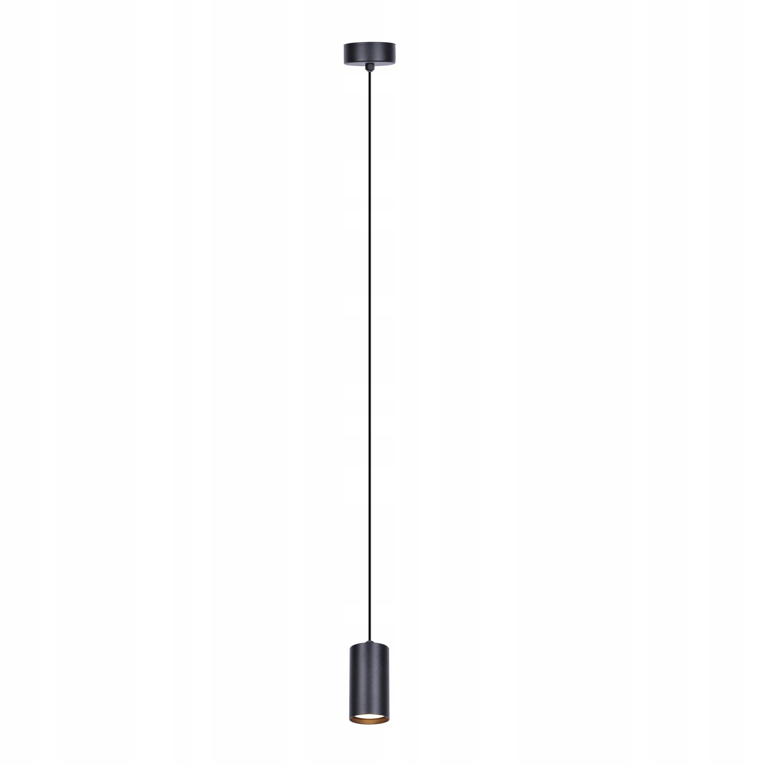 Lampa Wisząca Pojedyncza Tuba Czarna Wisząca Długa