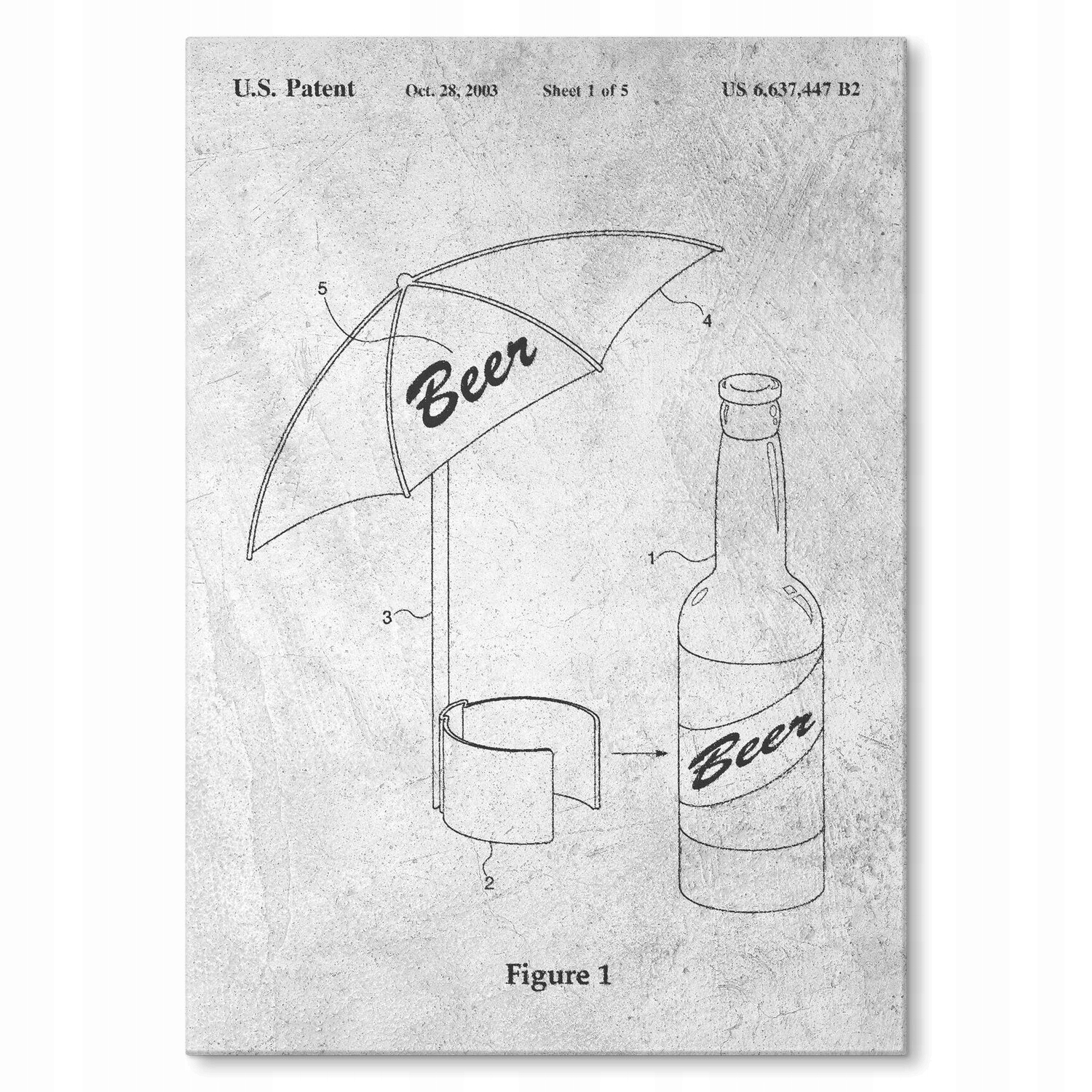 Kovový plakát Beer Umbrella Stone Szyld Plech 42 x 59,4 cm Dárek