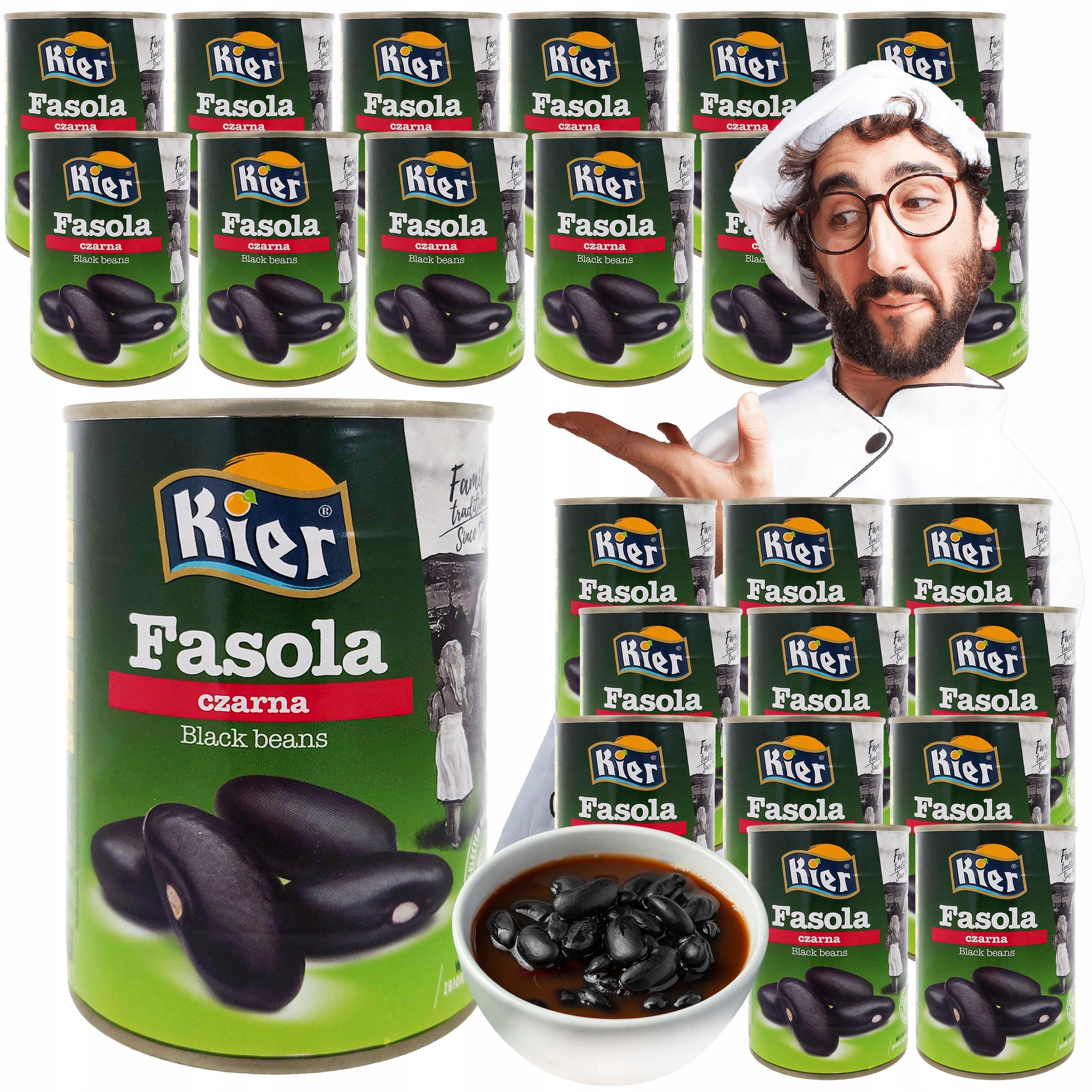 Levně Černé Fazole 24X400 G Plechovka Fazolí