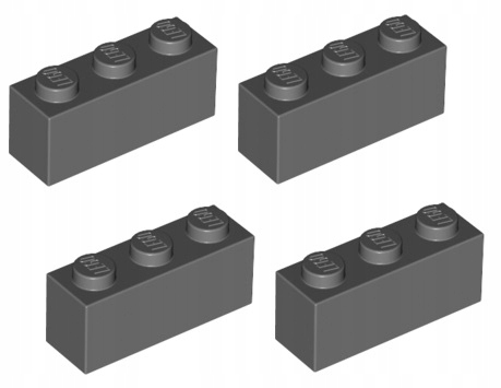 

Lego cegła 1x3 c.szara Dbg 4 szt. 3622 Nowa