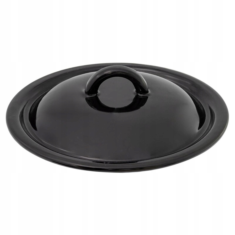 POKRYWKA EMALIOWANA CZARNA DO GARNKA 22 CM
