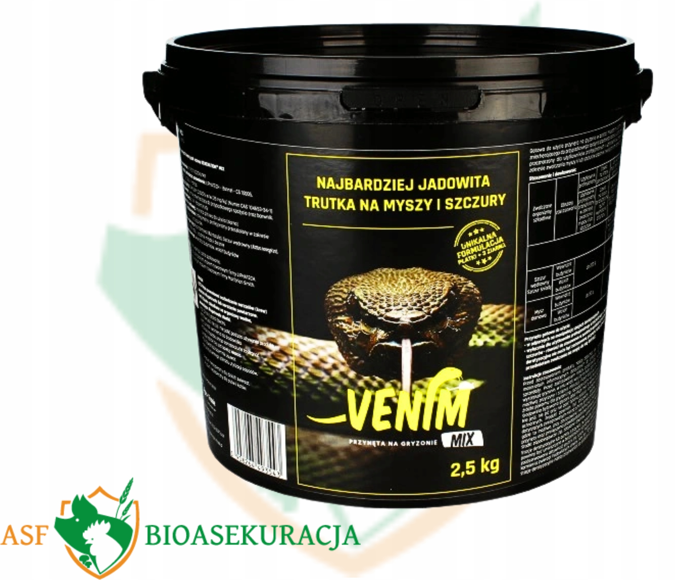 Mocna Trutka Trucizna na myszy szczury Skuteczny mumifikuje Venim 2,5kg MIX