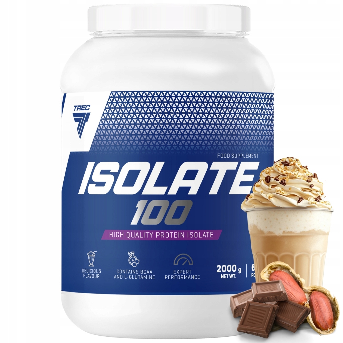 Trec Isolate 100 2000g Wpi Proteinový Izolát SYROVÁTKY|Čokoláda arašídový krém