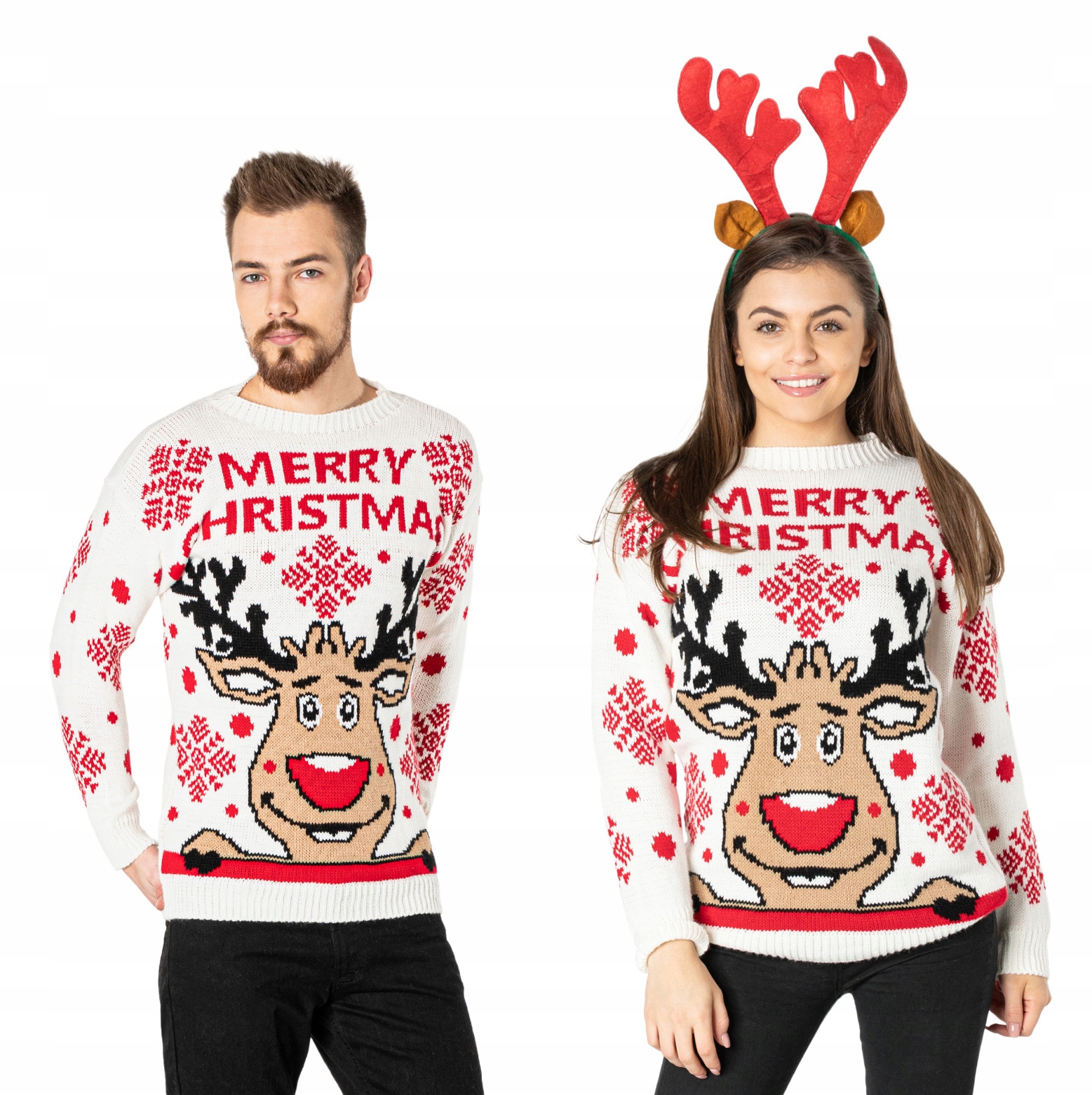 2 Vánoční svetry Vánoční svetr pro páry Dárek Unisex Christmas 956/02