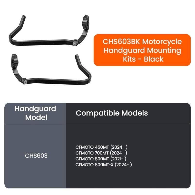 Loboo Kryty rúk (upevňovacie, čierne) Cfmoto 450MT 700MT 800MT 800MT-X