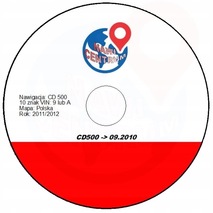 Płyta Mapa Polski 2011/2012 CD500 Opel (10 znak Vin: 9 i A)