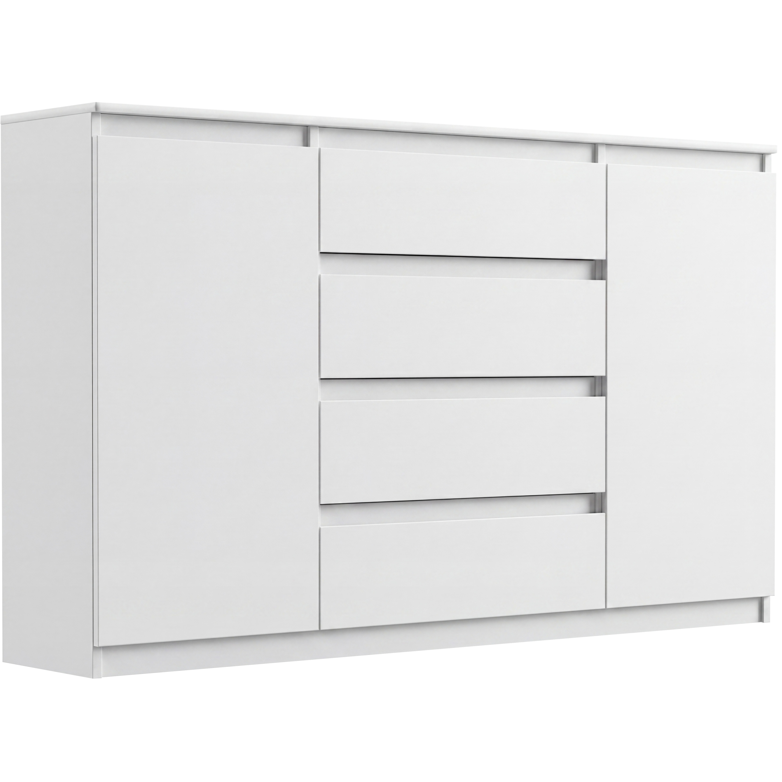 Modna Komoda 160 Szafka 4 Sz. 3 Półki Biała R-160-S4
