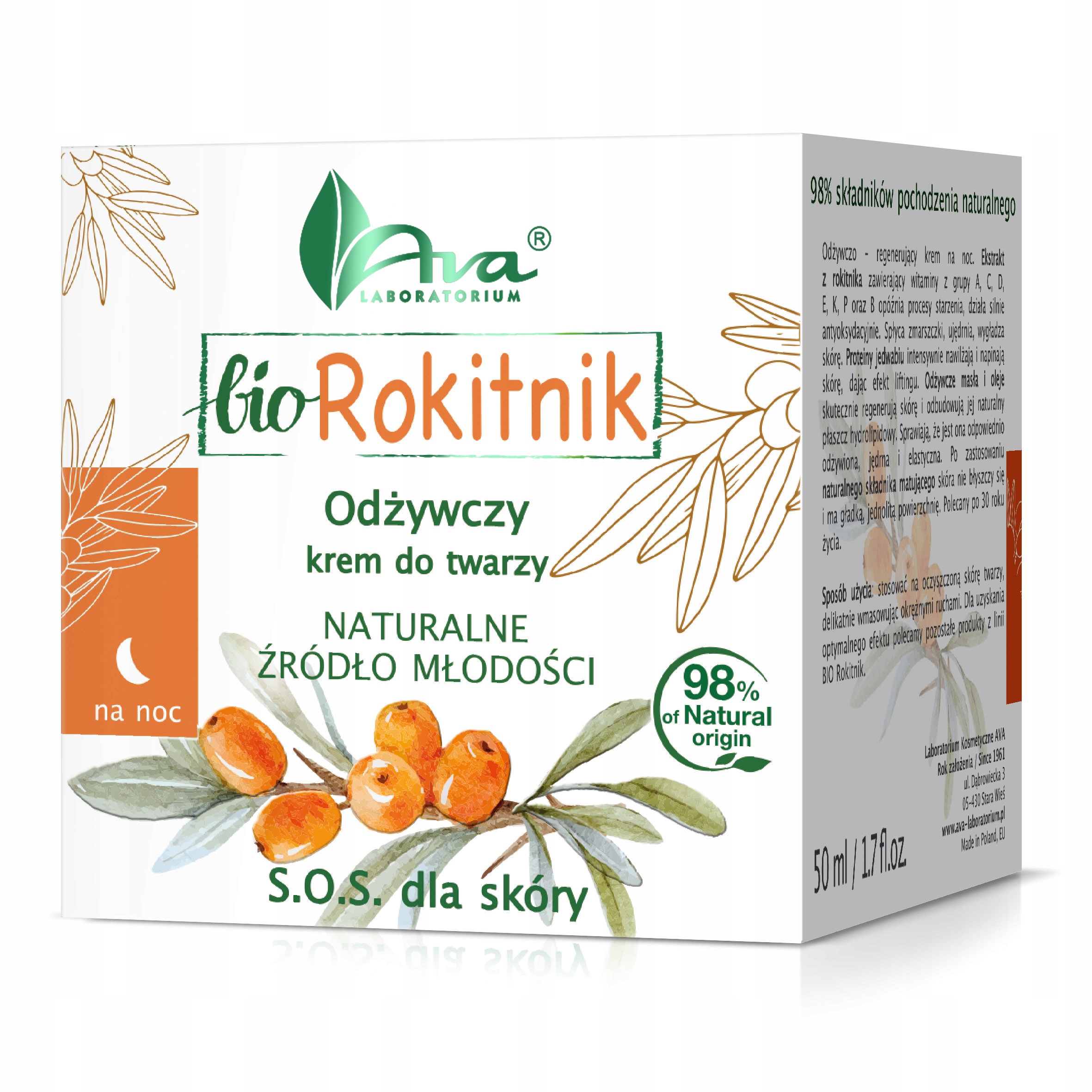 AVA Bio Rokitnik Odżywczy krem na noc 50 ml