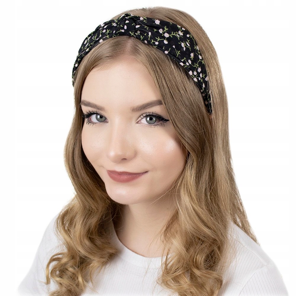 

Opaska Do Włosów szeroka Węzeł turban Czarna