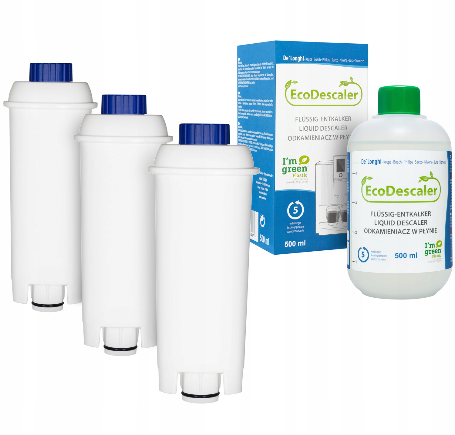 

Zestaw Delonghi 3x Filtr Longi + Odkamieniacz 0,5L
