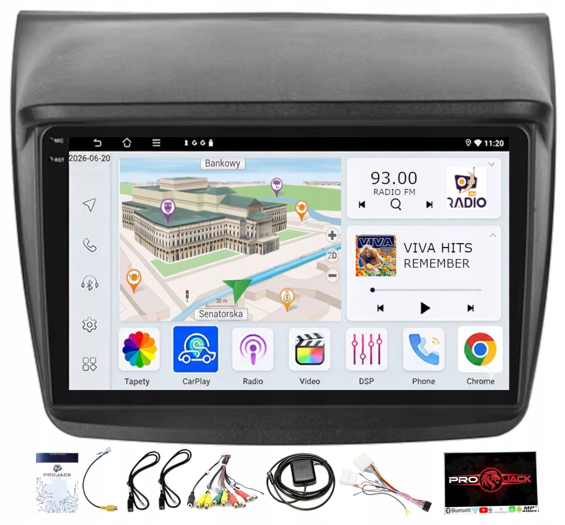 Rádio Android Mitsubishi Pajero 2008-2016 Wifi Carplay Bt Usb 4GB 64GB