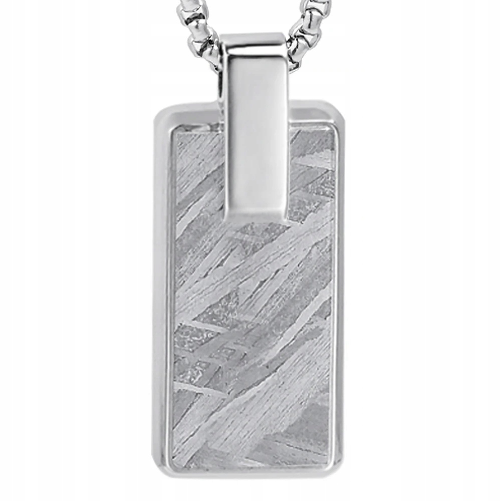 Designový přívěsek z leštěného nerezu a meteoritu Clach s řetízkem