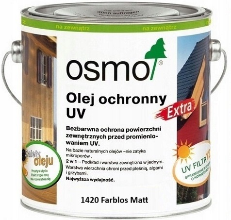 Osmo 1420 Olej ochronny Uv Extra matowy bezbarwny 2,5L