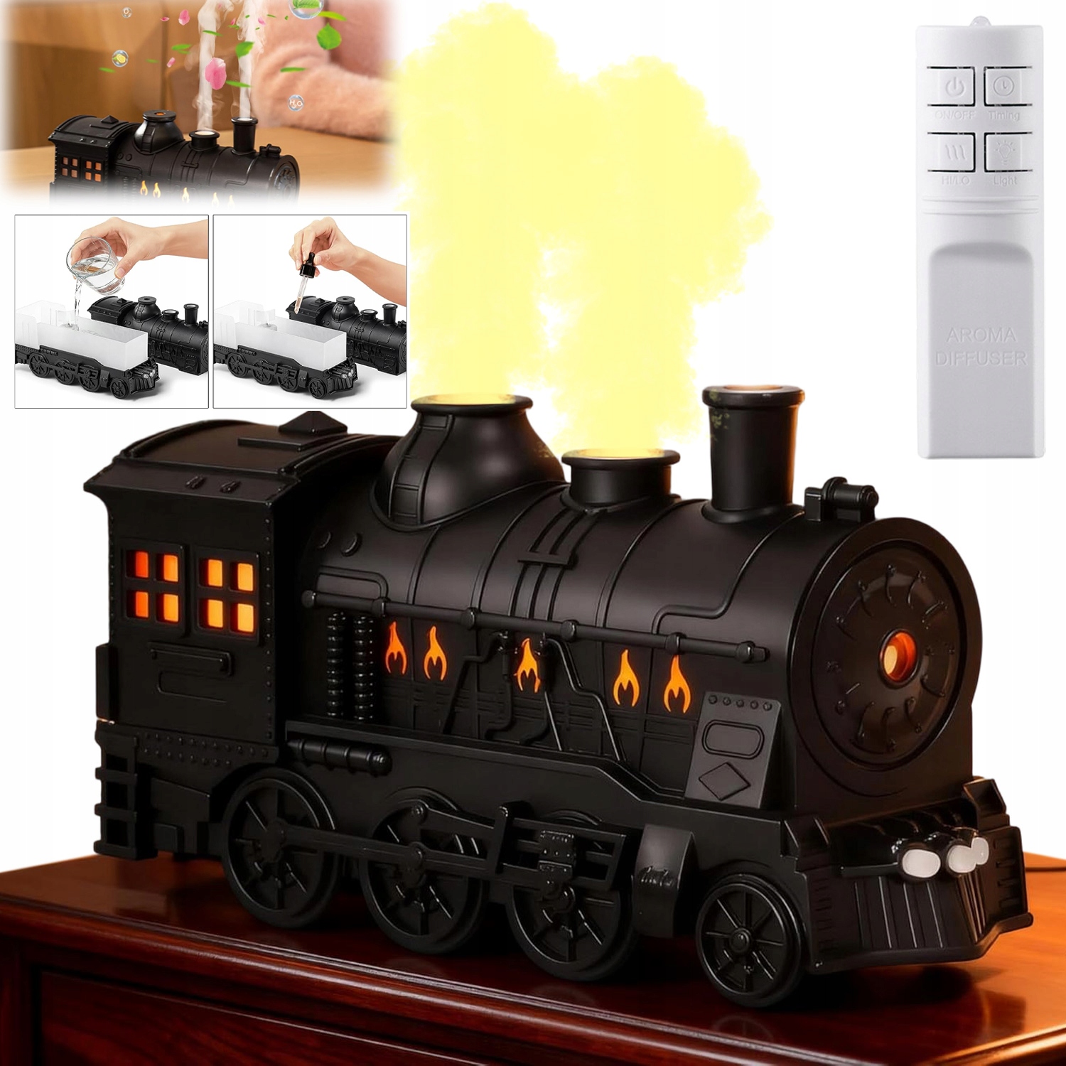 Zvlhčovač Vzduchu S Dálkovým Ovládáním Difuzér Vůní Vintage Train S Dálkovým Ovládáním