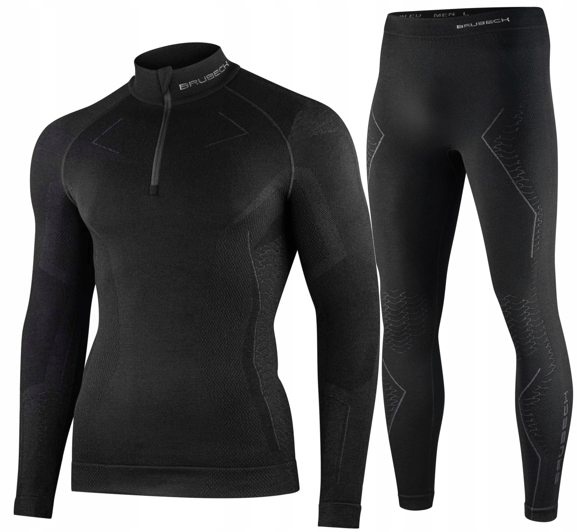 Vlněný Komplet Pánský Set Extreme Wool Merino Brubeck Se Zipem 1/3 M