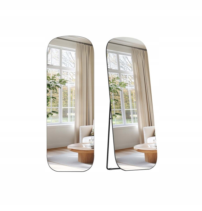 Toaletka Zrkadlo Songmics čierna 50 x 160 x 37 cm Veľké Plné Zaoblené X