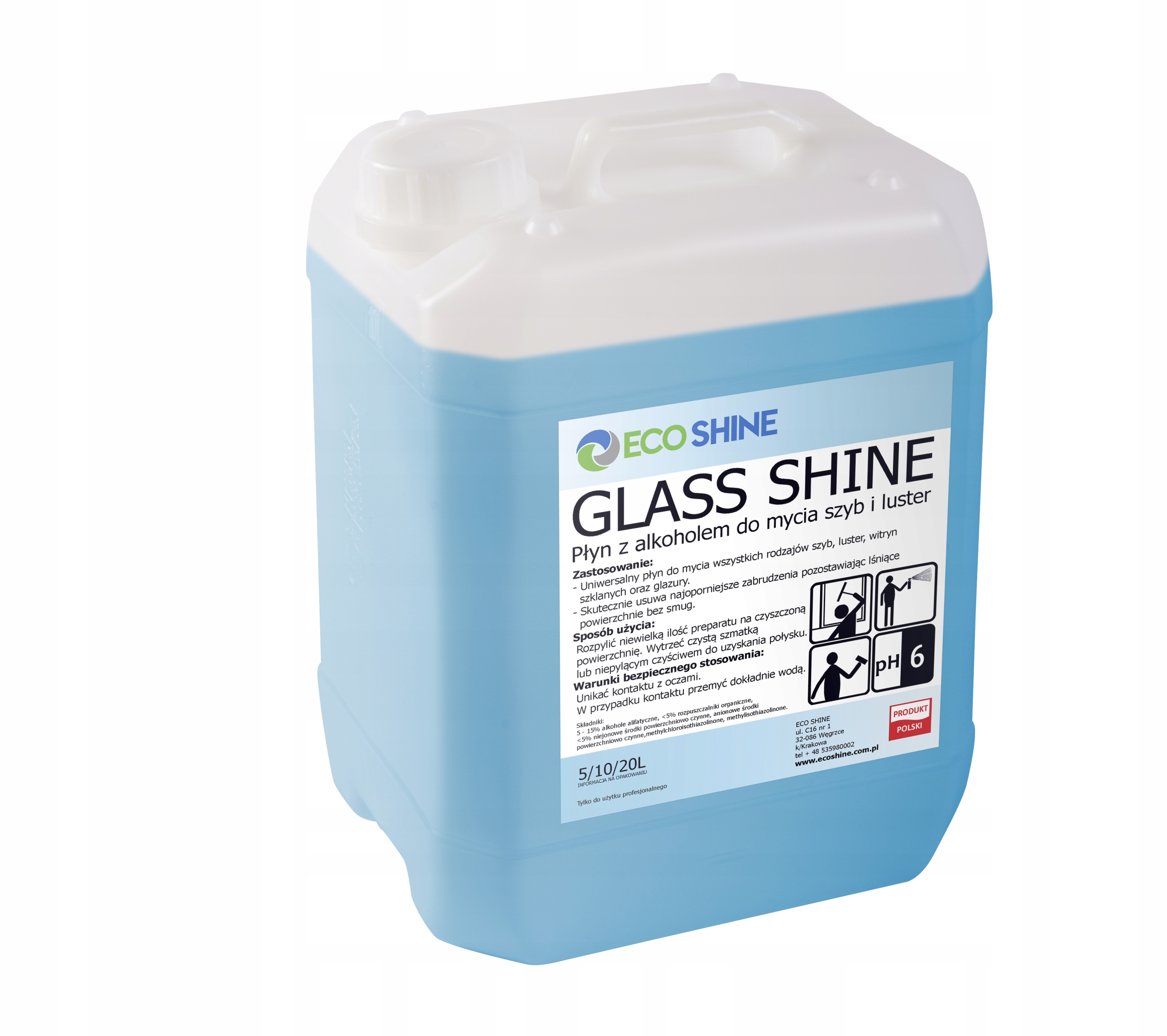 

Eco Shine Glass Shine Płyn do szyb i luster 10L