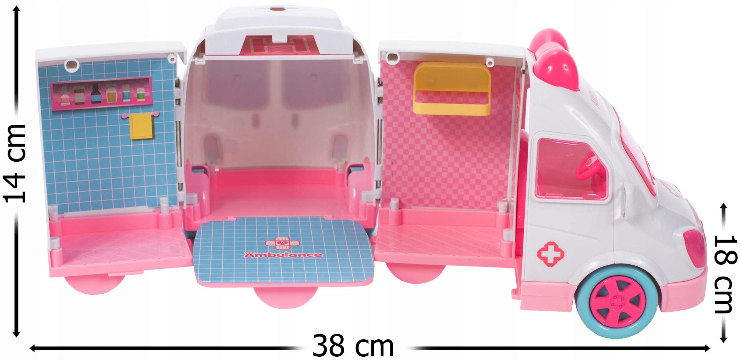 KARETKA ROZKŁADANY AMBULANS DOKTOR EVI SAMOLOT POGOTOWIE RATUNKOWE LALECZKA Marka MalPlay