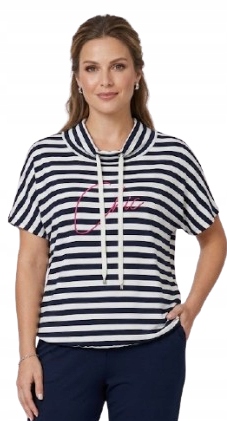 Stylová Halenka S Námořnickými Pruhy A Nápisem Chic-viskóza Ciocco Turcja