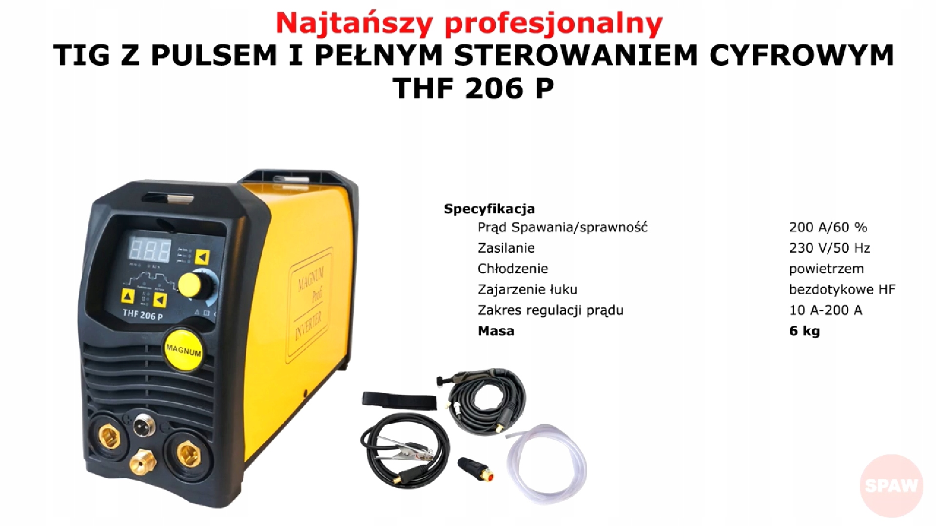 @Spawarka TIG\MMA MAGNUM THF 206 PULS DIGITAL 200A Marka Magnum