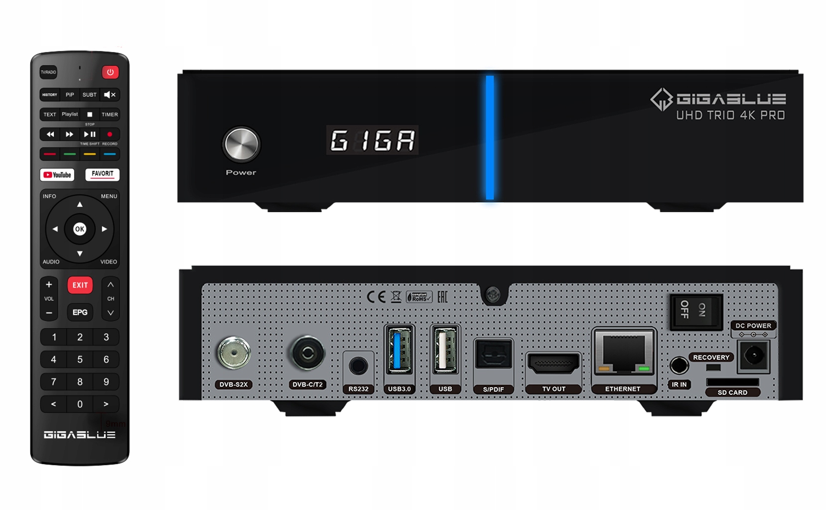 

GiGaBlue Uhd Trio 4K Pro Combo S2X+T2/C Openatv