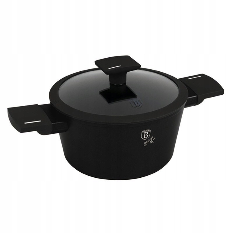 Berlingerhaus Kastrol s titanovým povrchem a poklicí 20 cm Matte Black Coll