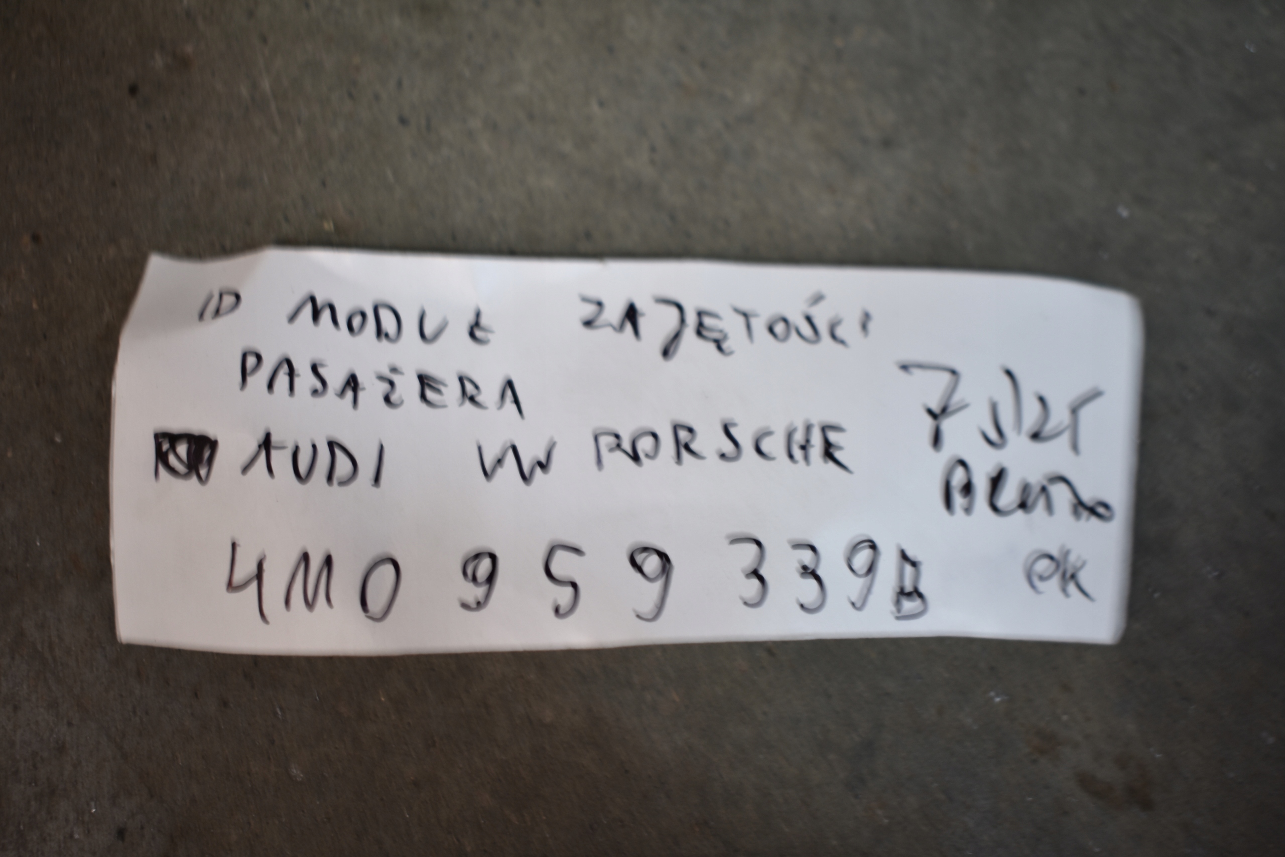 IDEALNY modulo ZAJETOSCI passeggeri PORSCHE AUDI VW 1