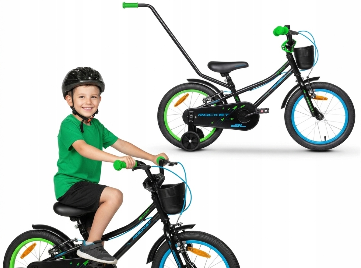 Rower Dziecięcy Rowerek 12 Cali Dla Chłopca Prowadnik Koła Boczne Tabou