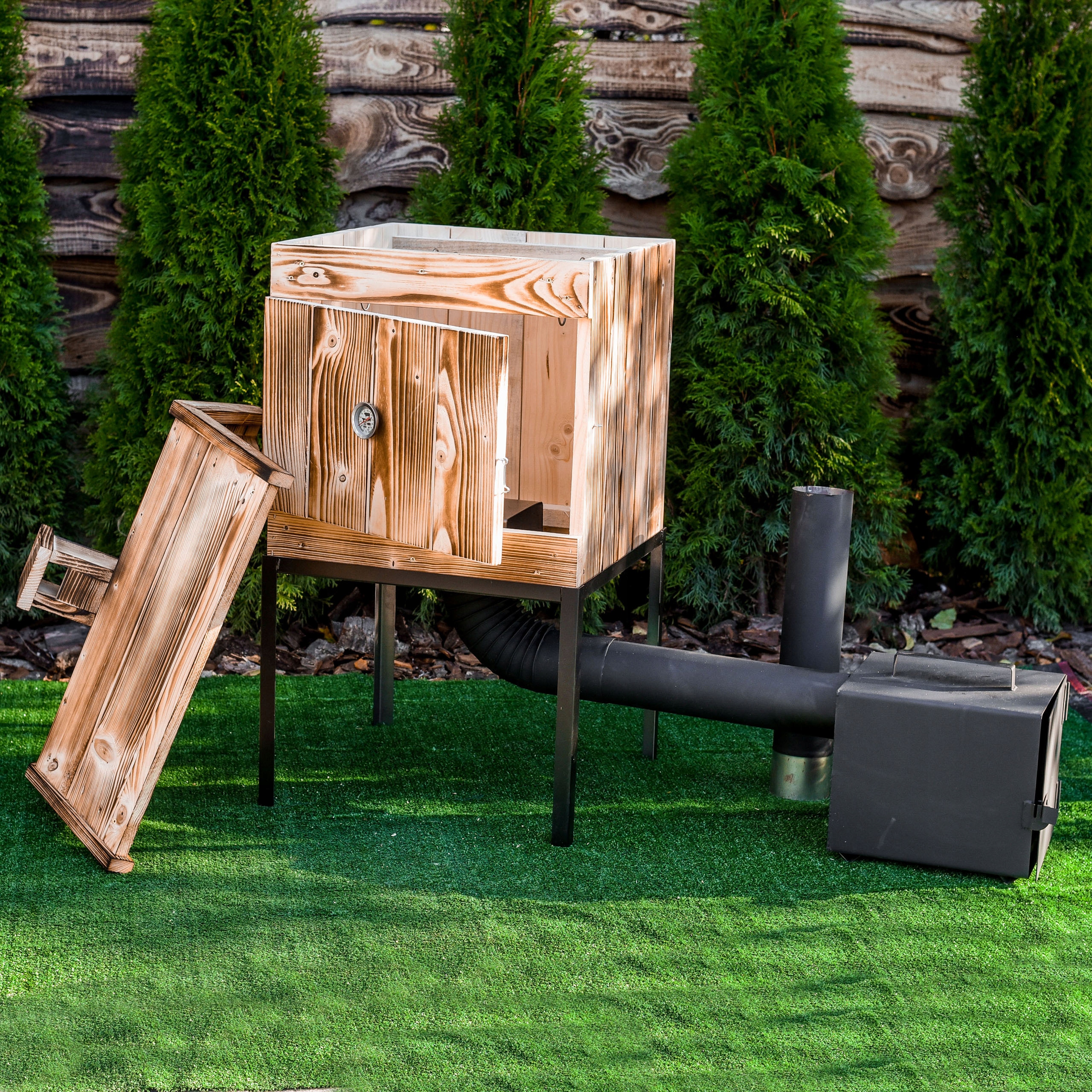 WĘDZARNIA OGRODOWA DOMOWA DREWNIANA DRZWICZKI IMPREGNACJA OPALANIE Producent PanKornik