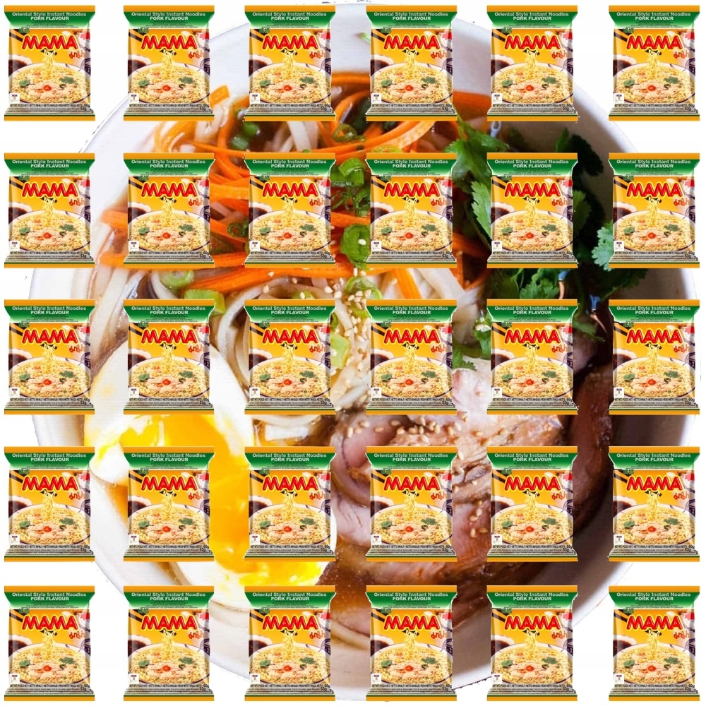 Karton Thajská instantní polévka Těstoviny Příchuť vepřového masa Pork 30x60g Mama
