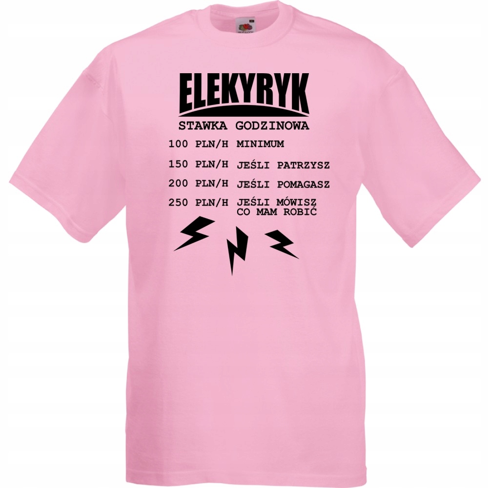 

Koszulka elektryk dla elektryka XL różowa