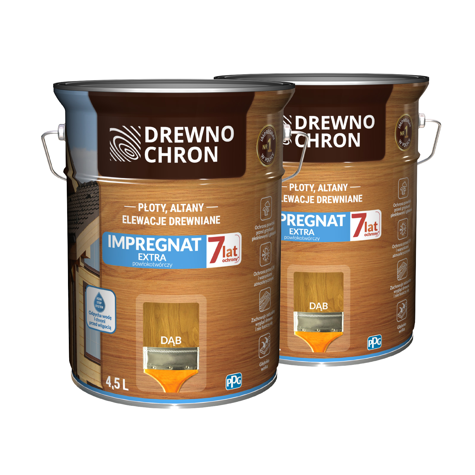 Drewnochron Impregnat do drewna Extra dąb 9l