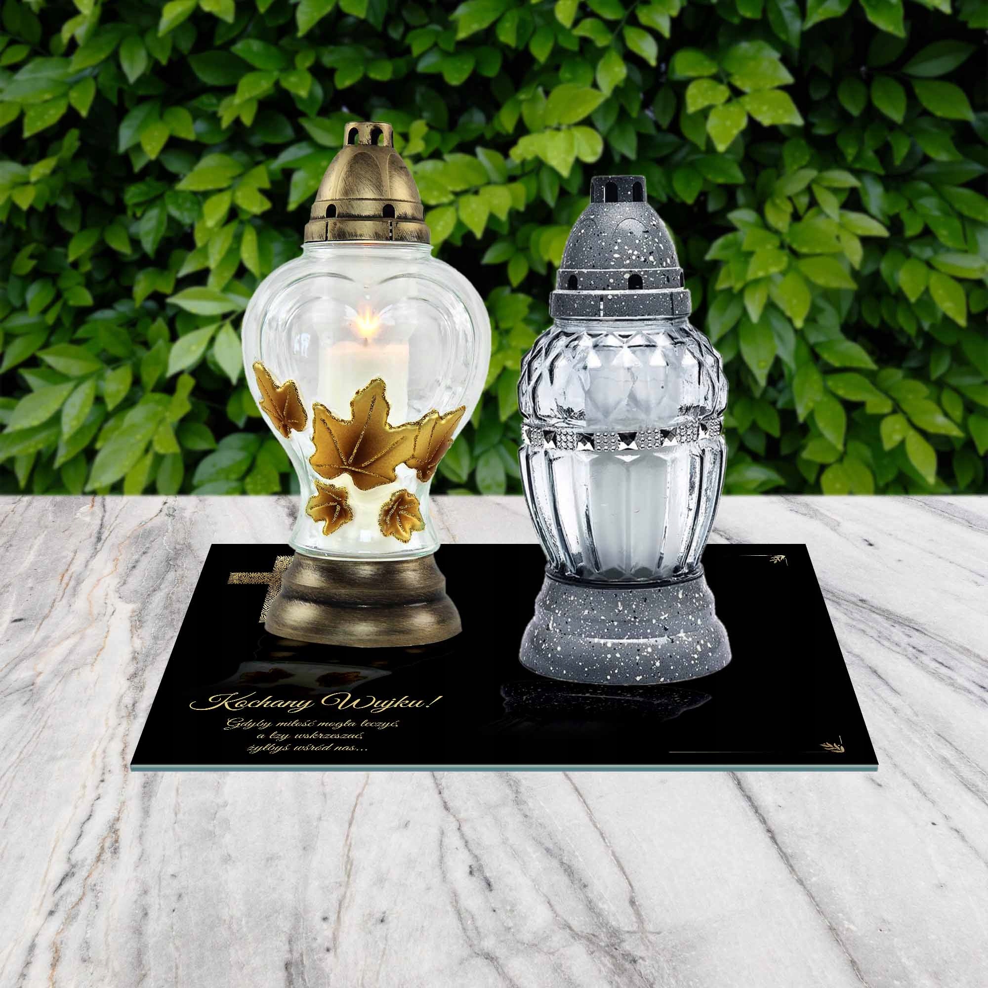 SZKLANA PODSTAWKA POD ZNICZE 30x20cm 502a Wujku Długość 20 cm