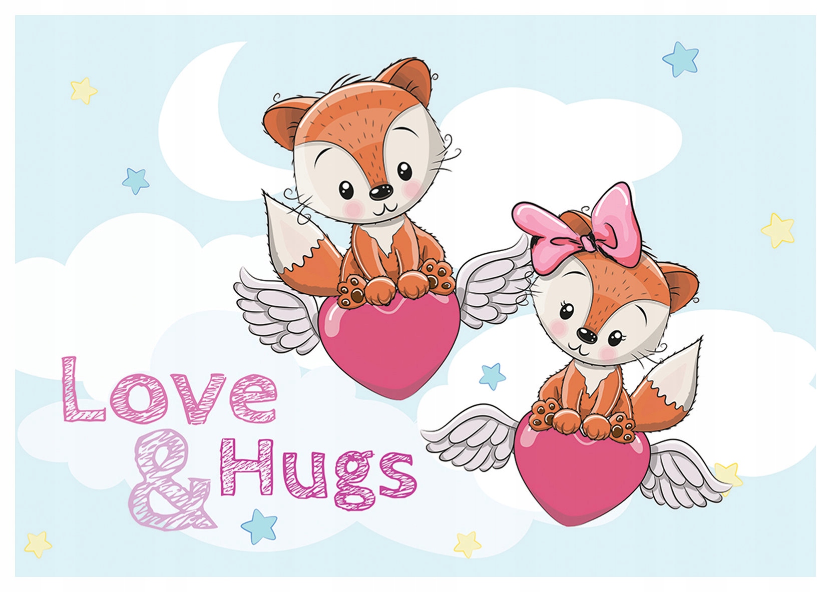 Fototapeta Lisiatka Love & Hugs srdiečka vinyl 254x184 do detskej izby lepidlo