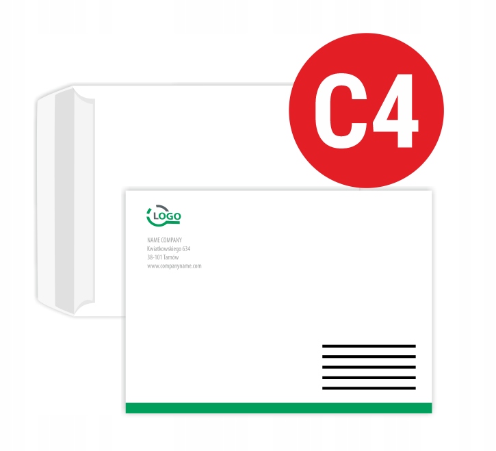 KOPERTY C4 FIRMOWE Z NADRUKIEM - 250 szt. + PROJEKT!